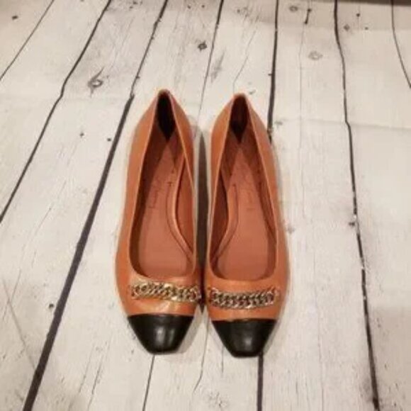 ELIZABETH AND JAMES Gwen ballerina flats with gold chain detail - Picture 2 of 5